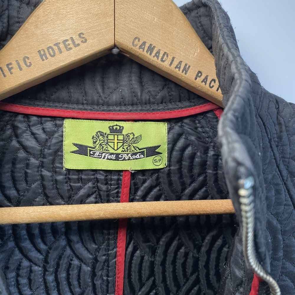 Effeti Moda Quilted Jacket Size Small Black - Picture 2 of 7